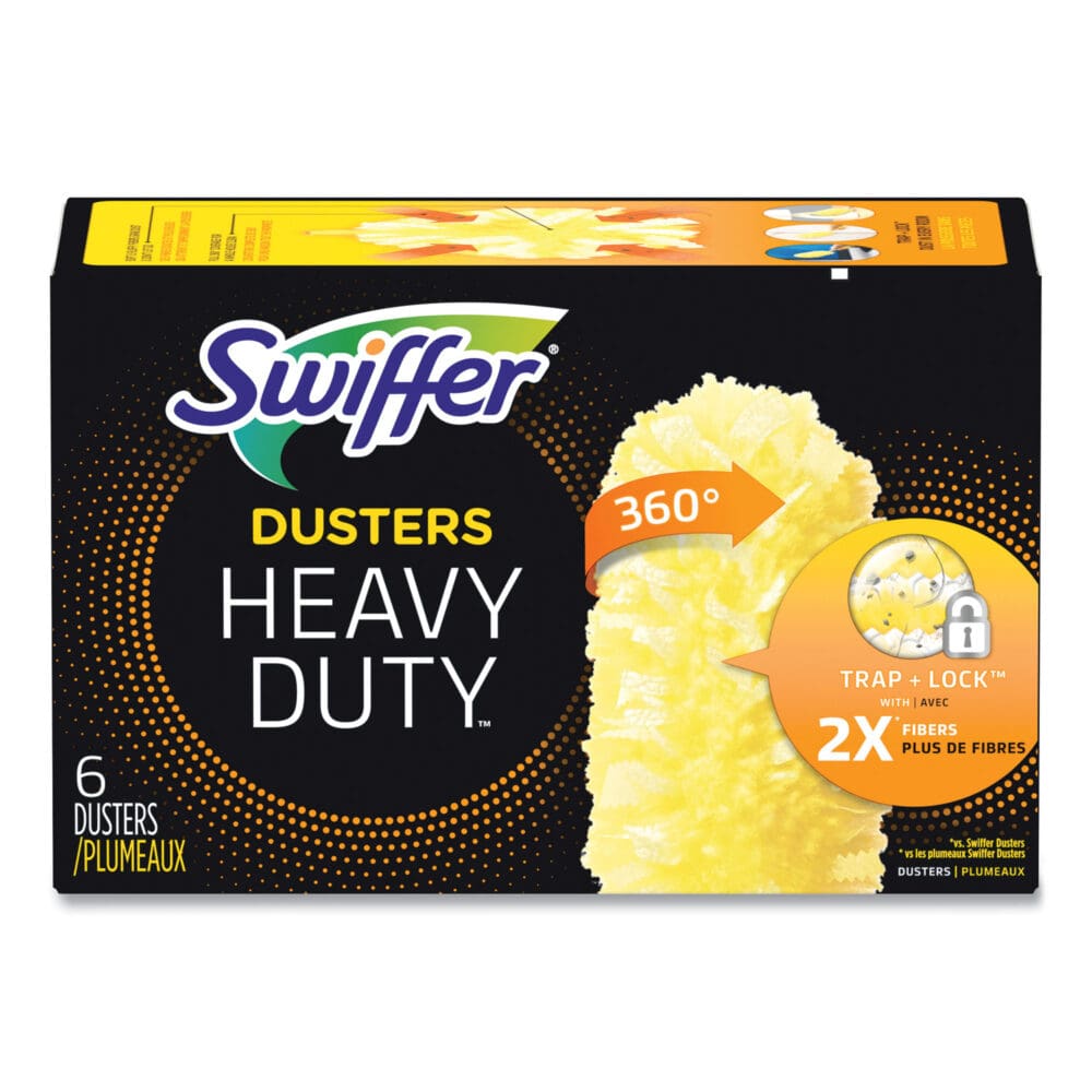 Heavy Duty Dusters Refill, Dust Lock Fiber, Yellow, 6/Box, 4 Boxes/Carton - Image 7