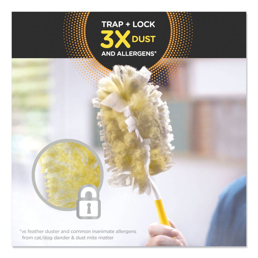 Heavy Duty Dusters Refill, Dust Lock Fiber, 2" x 6", Yellow, 33/Carton - Image 5