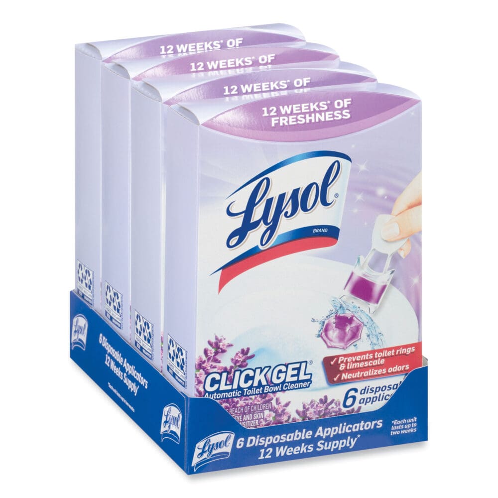 Click Gel Automatic Toilet Bowl Cleaner, Lavender Fields, 6/Box, 4 Boxes/Carton - Image 3