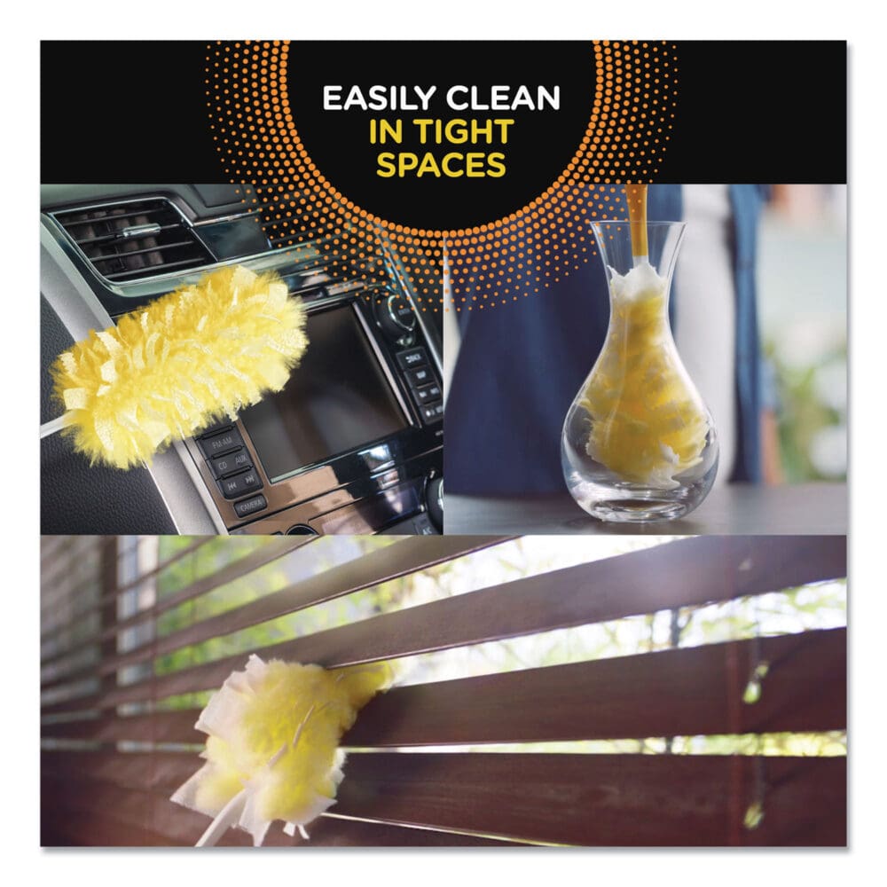 Heavy Duty Dusters Refill, Dust Lock Fiber, Yellow, 6/Box - Image 3