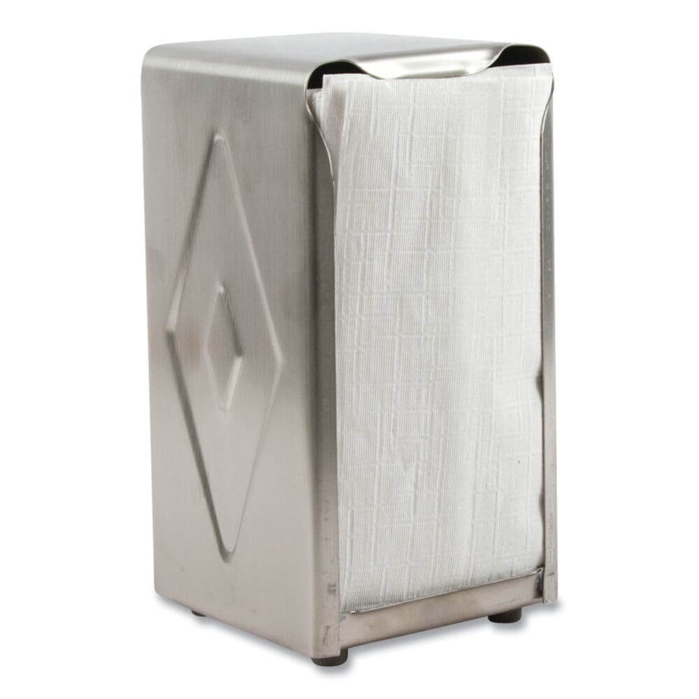 Tabletop Napkin Dispenser, Tall Fold, 3.75 x 4 x 7.5, Capacity: 150, Chrome - Image 4
