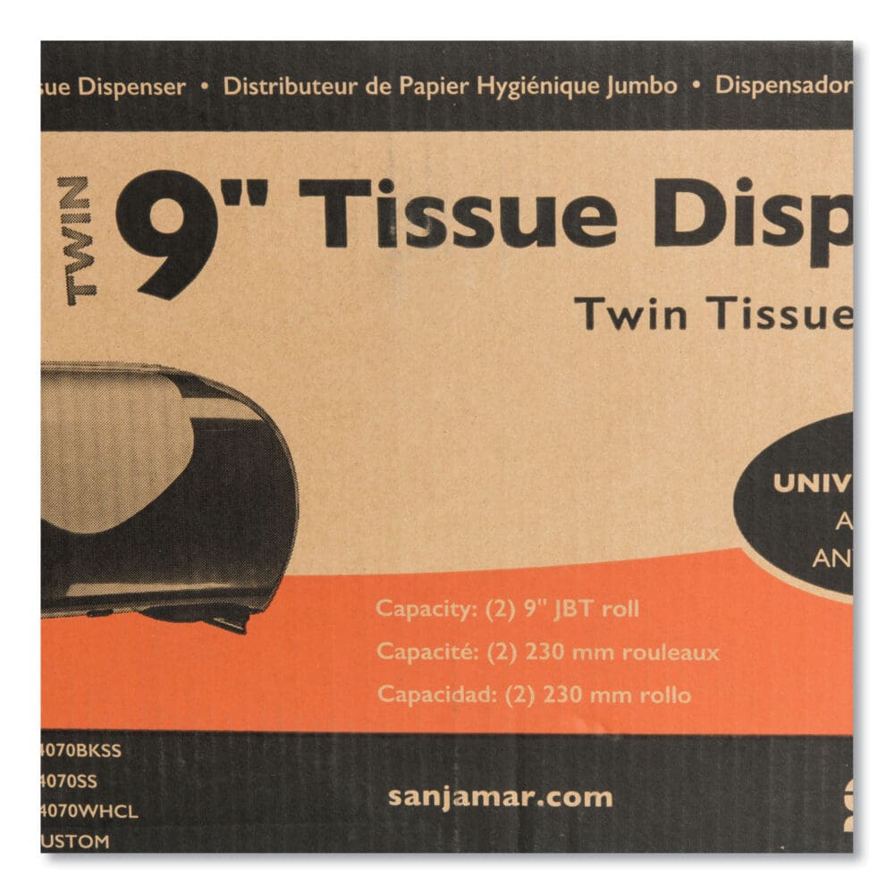 Twin 9" Jumbo Bath Tissue Dispenser, Summit, 19.25 x 6 x 12.25, Faux Stainless Steel - Image 6