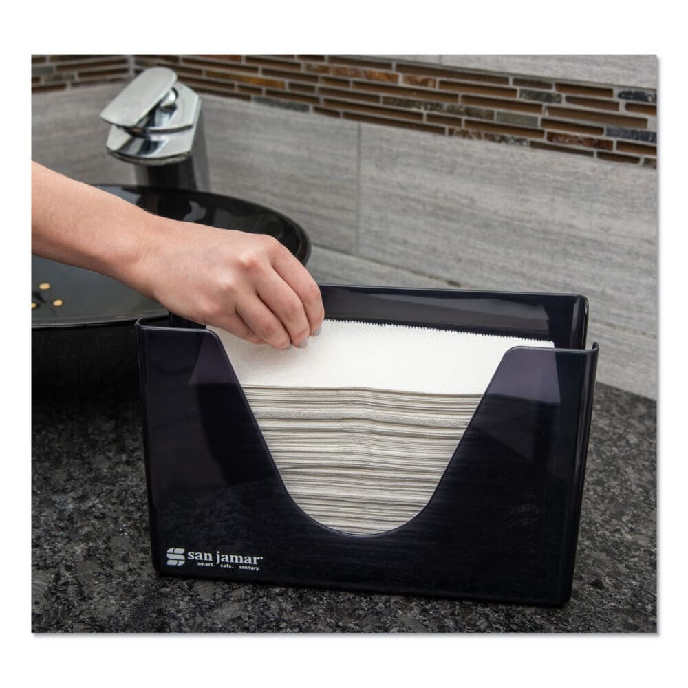 Countertop Folded Towel Dispenser, 11 x 4.38 x 7, Black Pearl - Image 6