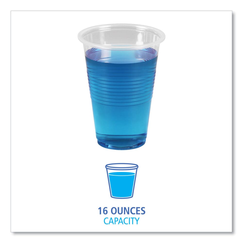 Translucent Plastic Cold Cups, 16 oz, Polypropylene, 50/Pack - Image 4