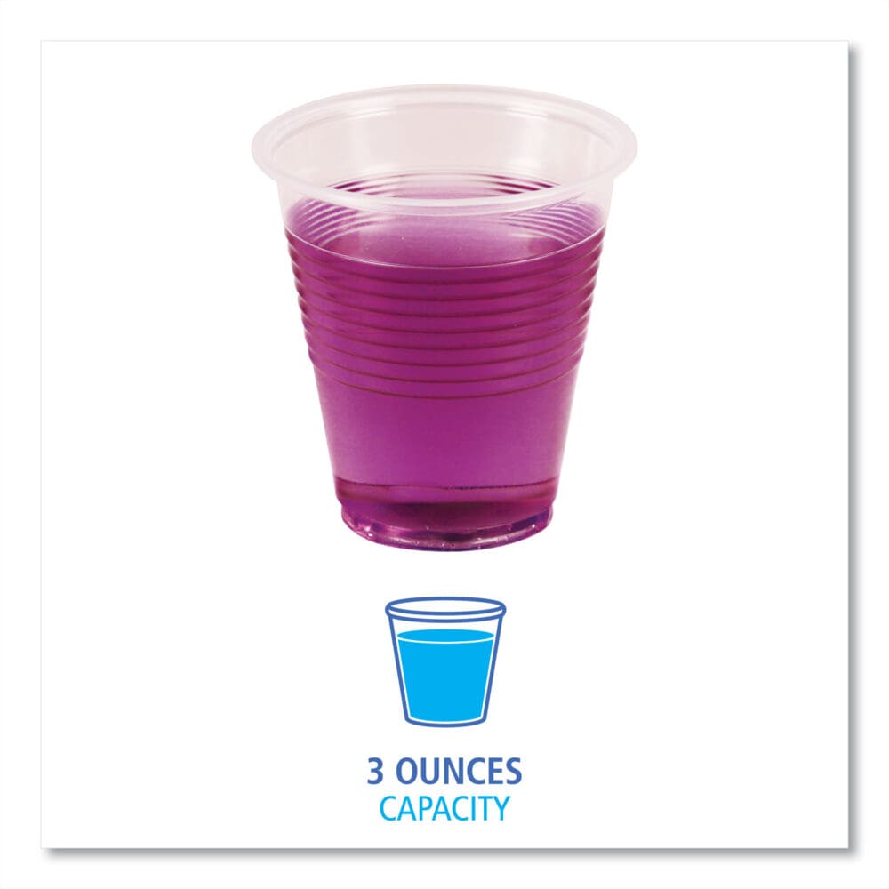 Translucent Plastic Cold Cups, 3 oz, Polypropylene, 125/Pack - Image 4