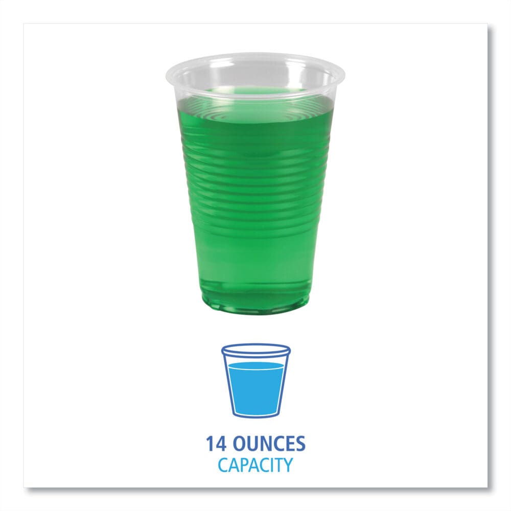 Translucent Plastic Cold Cups, 14 oz, Polypropylene, 50/Pack - Image 2