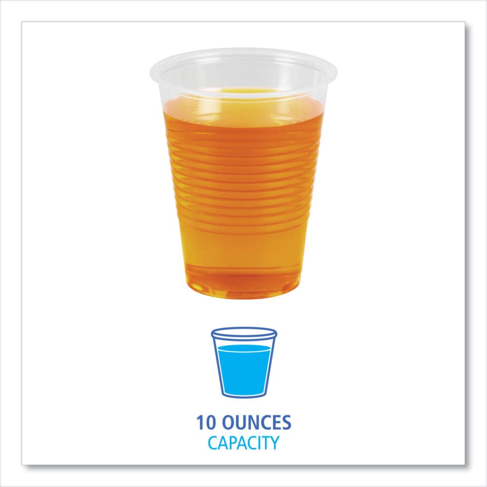 Translucent Plastic Cold Cups, 10 oz, Polypropylene, 100 Cups/Sleeve, 10 Sleeves/Carton - Image 5