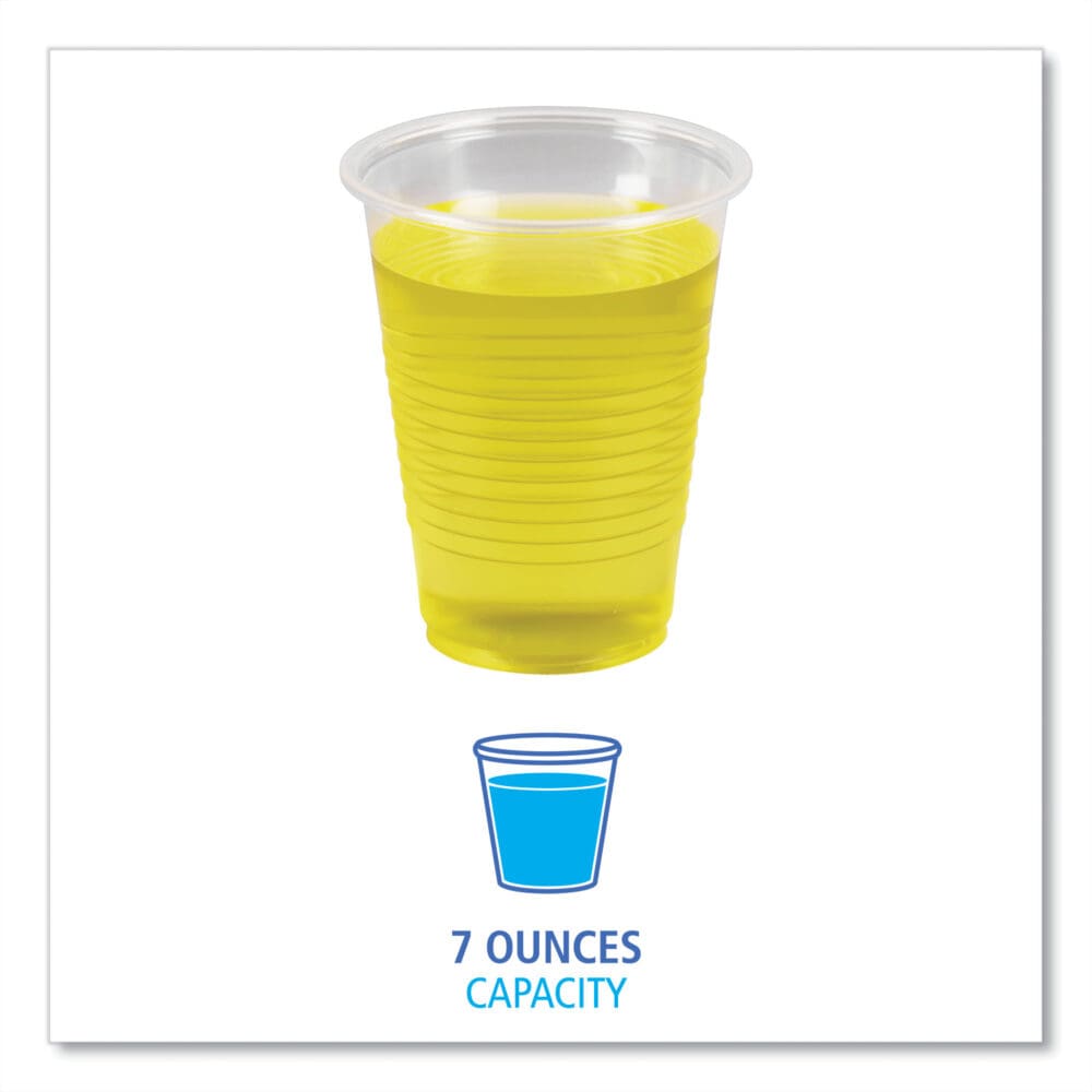 Translucent Plastic Cold Cups, 7 oz, Polypropylene, 100/Pack - Image 4