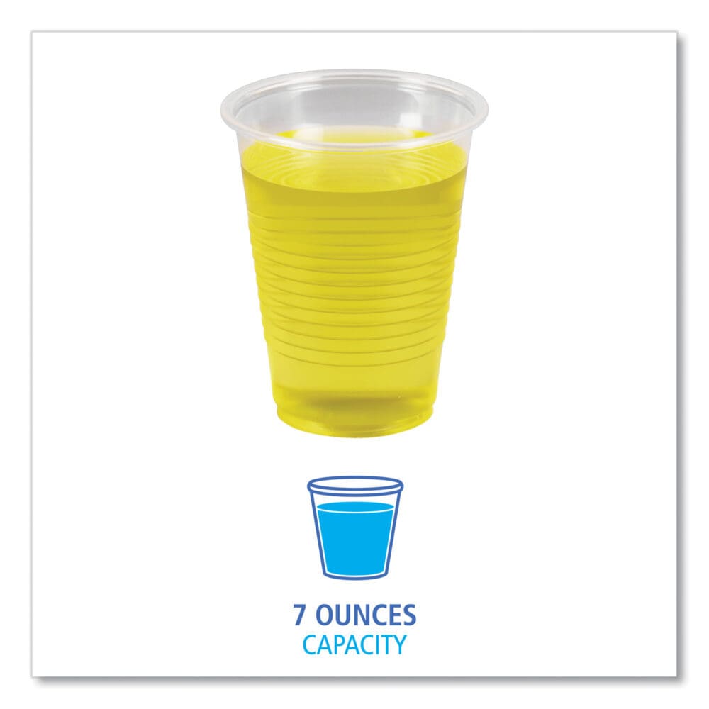 Translucent Plastic Cold Cups, 7 oz, Polypropylene, 100 Cups/Sleeve, 25 Sleeves/Carton - Image 5