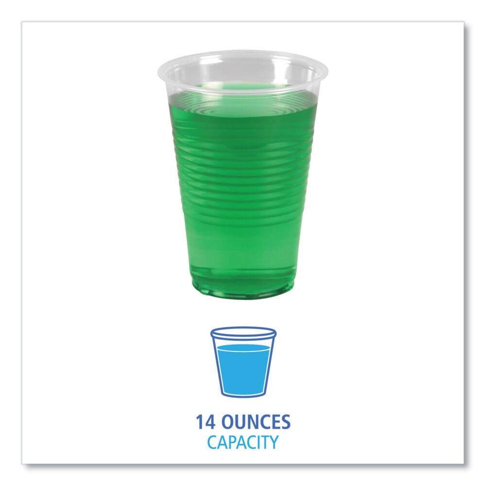 Translucent Plastic Cold Cups, 14 oz, Polypropylene, 20 Cups/Sleeve, 50 Sleeves/Carton - Image 4