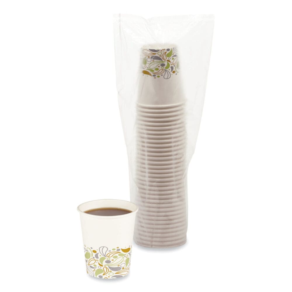 Deerfield Printed Paper Hot Cups, 8 oz, 50 Cups/Sleeve, 20 Sleeves/Carton - Image 2