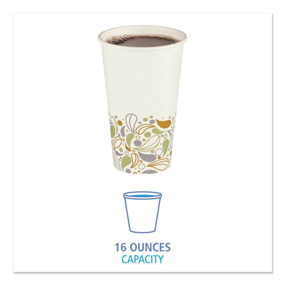 Deerfield Printed Paper Hot Cups, 16 oz, 50 Cups/Sleeve, 20 Sleeves/Carton - Image 2