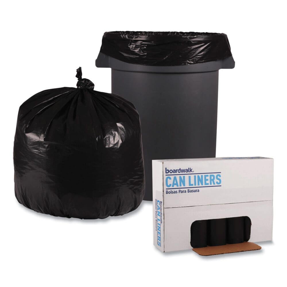 Recycled Low-Density Polyethylene Can Liners, 33 gal, 1.6 mil, 33" x 39", Black, 10 Bags/Roll, 10 Rolls/Carton - Image 3