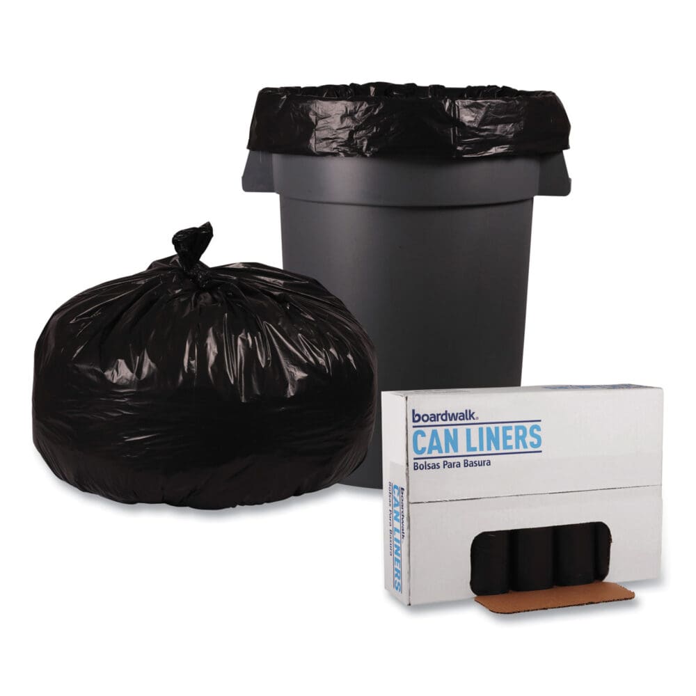 Recycled Low-Density Polyethylene Can Liners, 56 gal, 1.2 mil, 43" x 47", Black, 10 Bags/Roll, 10 Rolls/Carton - Image 3