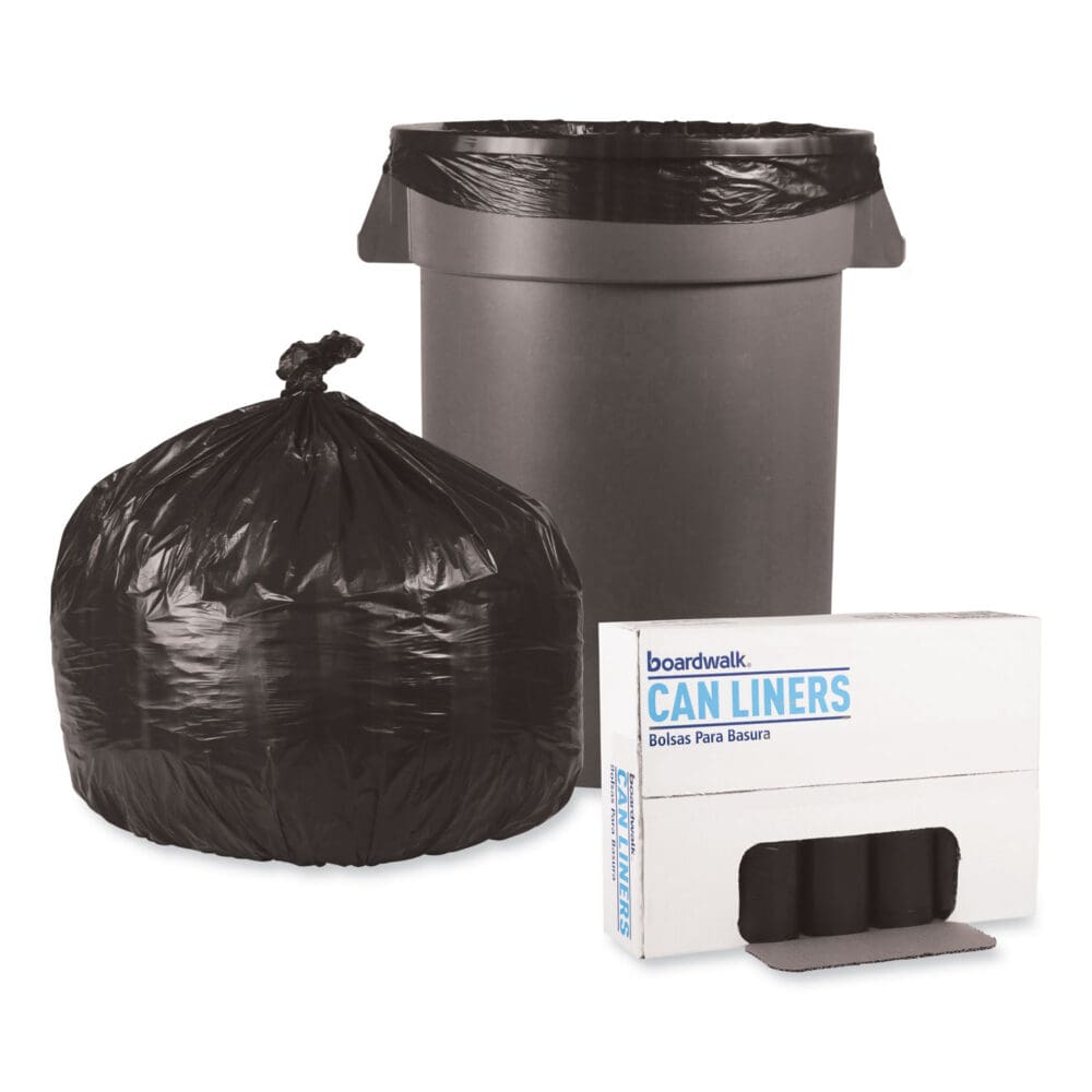 Low-Density Waste Can Liners, 33 gal, 0.5 mil, 33" x 39", Black, 25 Bags/Roll, 8 Rolls/Carton - Image 3
