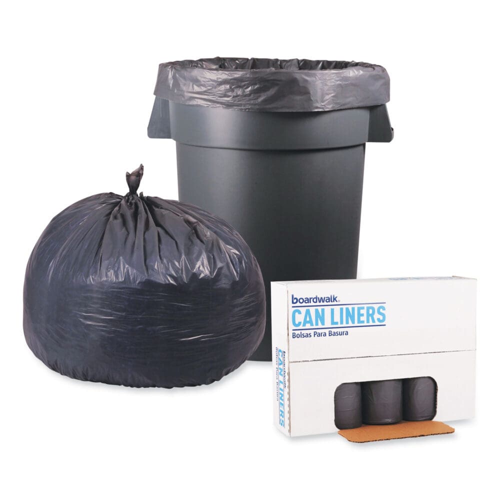 Low-Density Waste Can Liners, 60 gal, 0.95 mil, 38" x 58", Gray, 25 Bags/Roll, 4 Rolls/Carton - Image 3