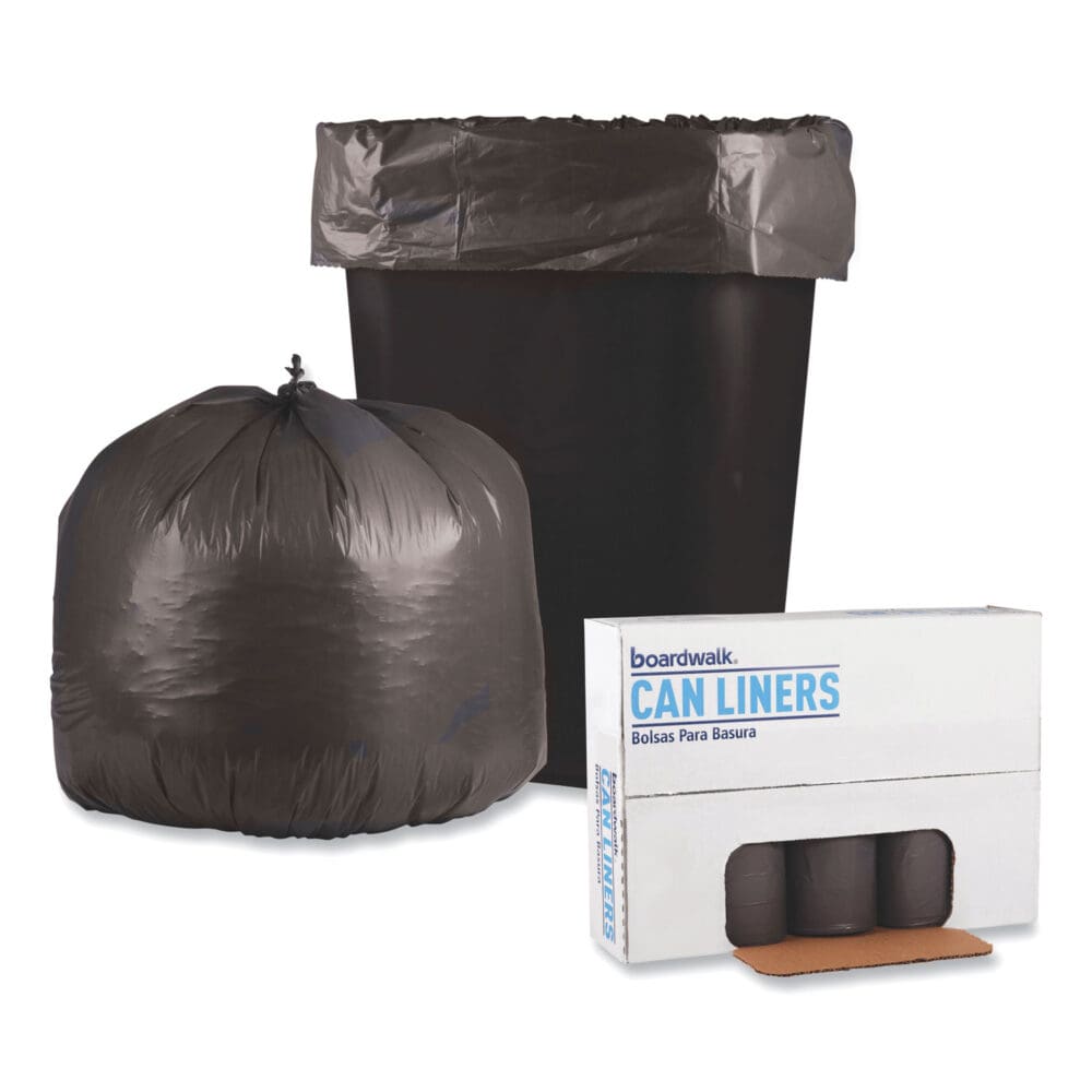 Low-Density Waste Can Liners, 30 gal, 0.95 mil, 30" x 36", Gray, 25 Bags/Roll, 4 Rolls/Carton - Image 3