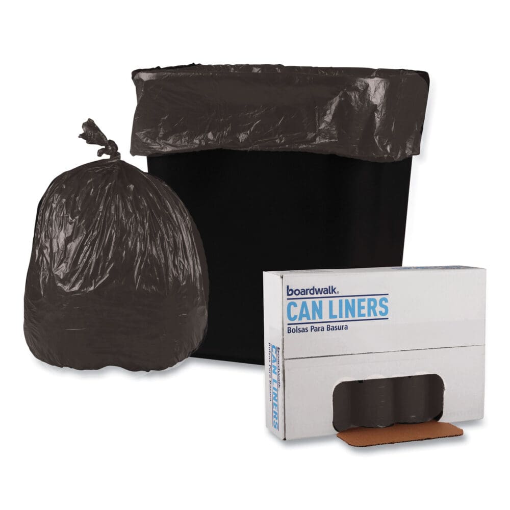 Low-Density Waste Can Liners, 10 gal, 0.35 mil, 24" x 23", Black, 50 Bags/Roll, 10 Rolls/Carton - Image 3