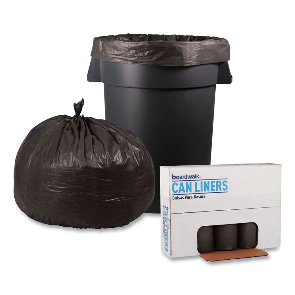 Low-Density Waste Can Liners, 45 gal, 0.95 mil, 40" x 46", Gray, 25 Bags/Roll, 4 Rolls/Carton - Image 4