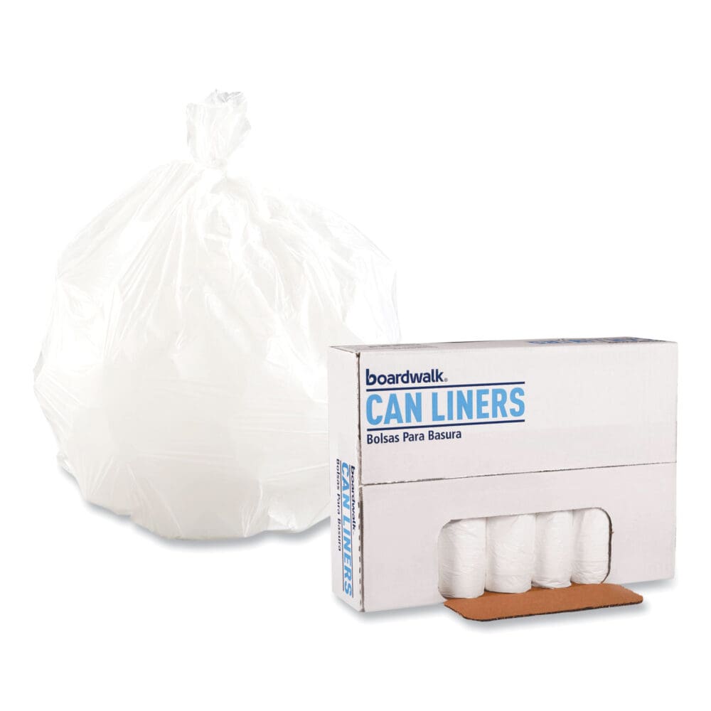 Low-Density Waste Can Liners, 16 gal, 0.4 mil, 24" x 32", White, 25 Bags/Roll, 20 Rolls/Carton - Image 3