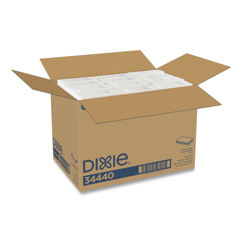 1/8-Fold Dinner Napkin, 2-Ply, 16 x 15, White, 3,024/Carton - Image 2