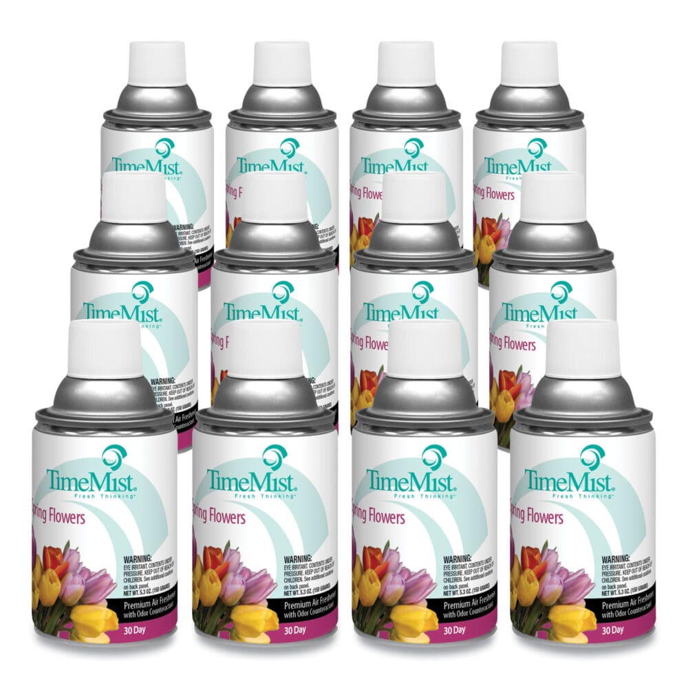 Premium Metered Air Freshener Refill, Spring Flowers, 5.3 oz Aerosol Spray, 12/Carton - Image 3