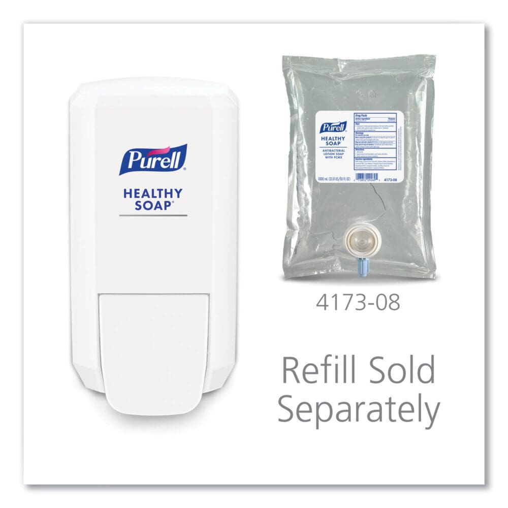 CS2 Hand Sanitizer Dispenser, 1,000 mL, 5.14 x 3.83 x 10, White, 6/Carton - Image 3