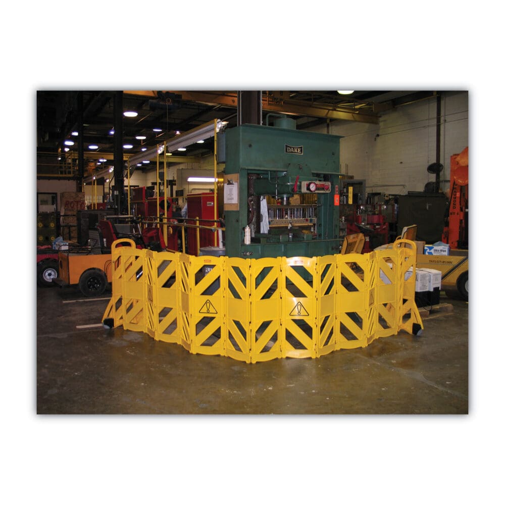 Portable Mobile Safety Barrier, Plastic, 13 ft x 40", Yellow - Image 6