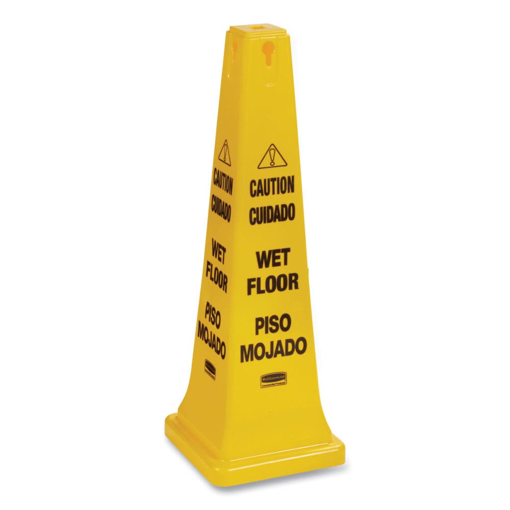 Multilingual Wet Floor Safety Cone, 12.25 x 12.25 x 36 - Image 4