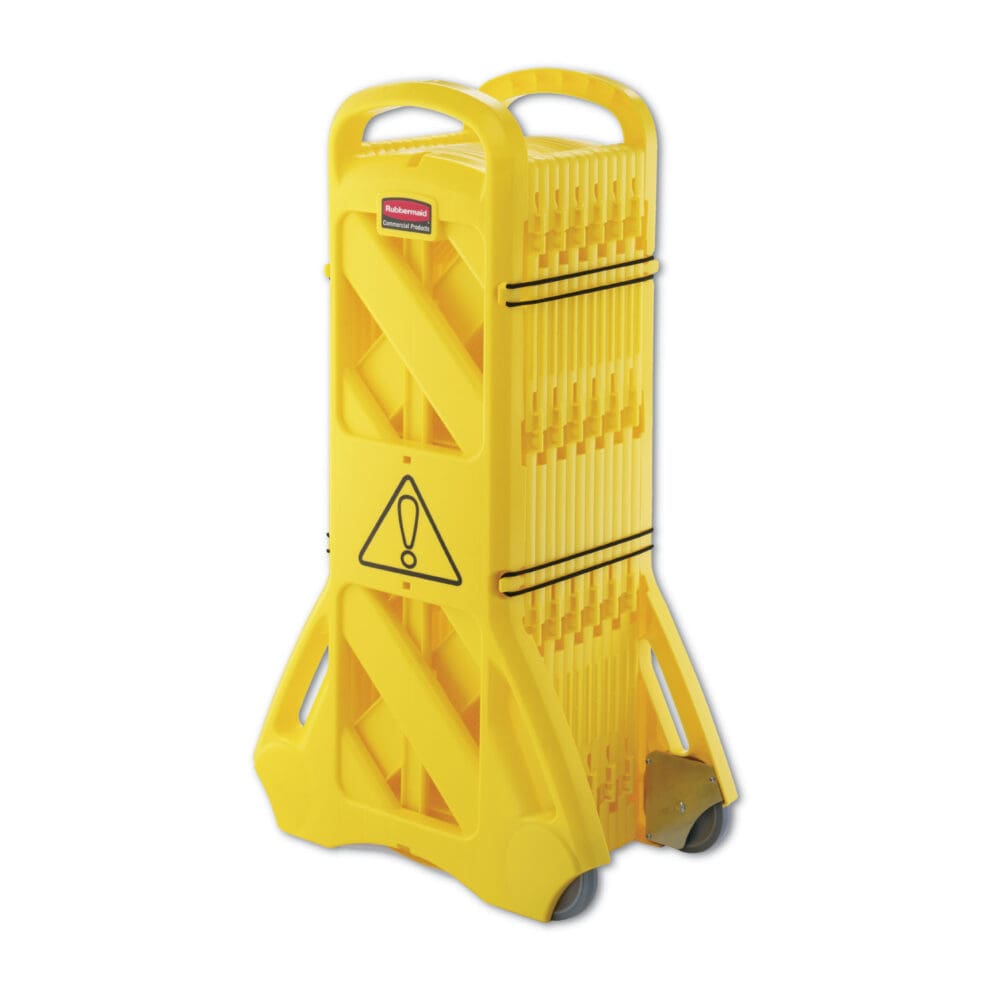 Portable Mobile Safety Barrier, Plastic, 13 ft x 40", Yellow - Image 8