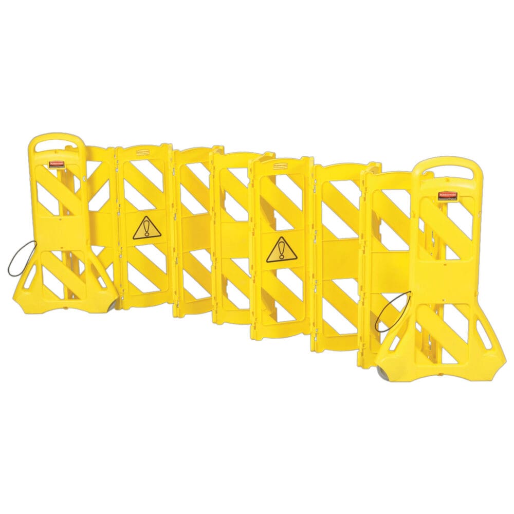 Portable Mobile Safety Barrier, Plastic, 13 ft x 40", Yellow - Image 2