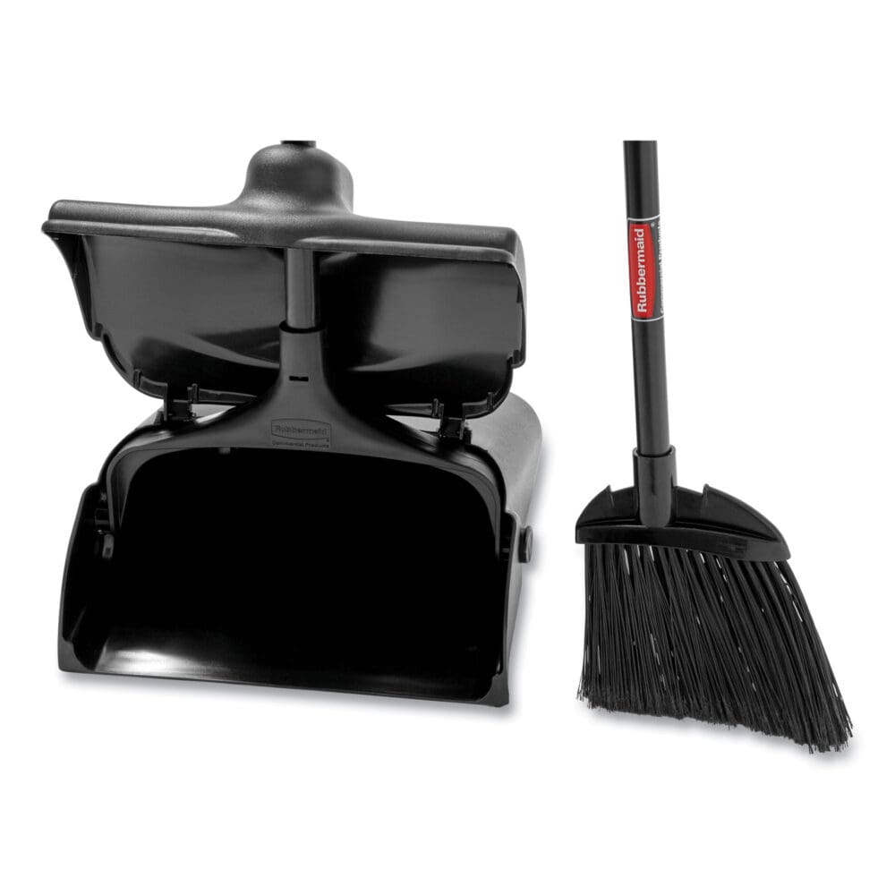 Lobby Pro Upright Dustpan, with Cover, 12.5w x 37h, Plastic Pan/Metal Handle, Black - Image 2