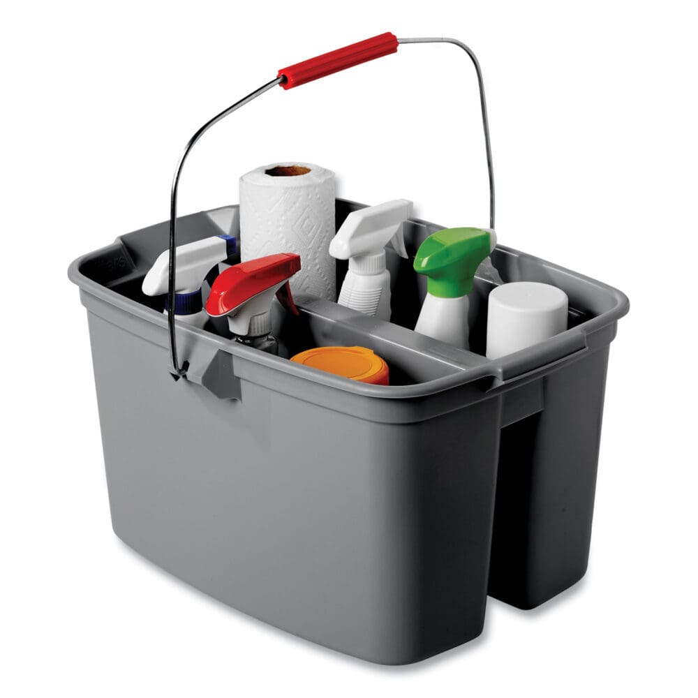 19 Quart Double Utility Pail, Plastic, Gray, 18 x 14.5 x 10 - Image 5