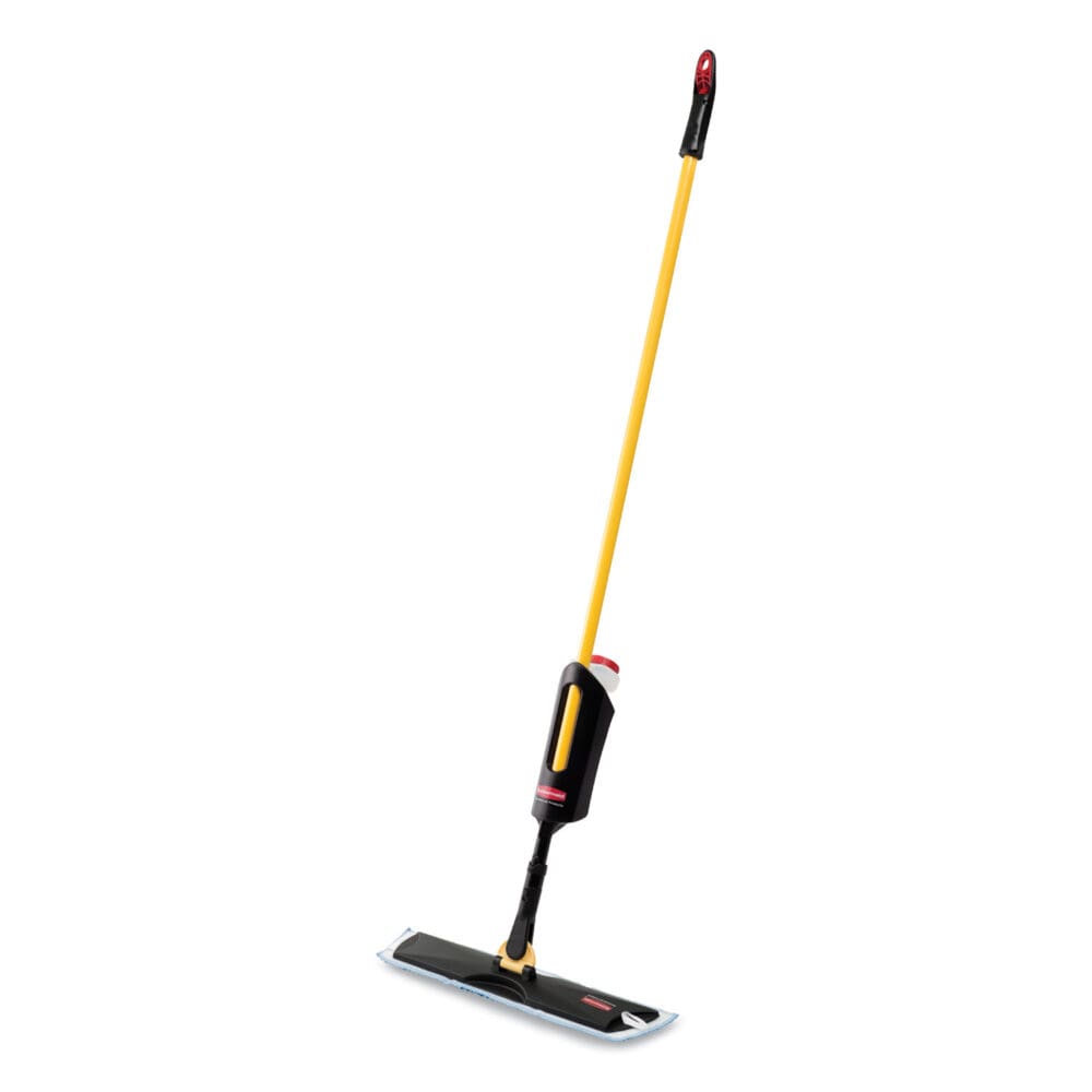 Light Commercial Spray Mop, 18" Wide Blue Head, 52" Steel Handle - Image 3