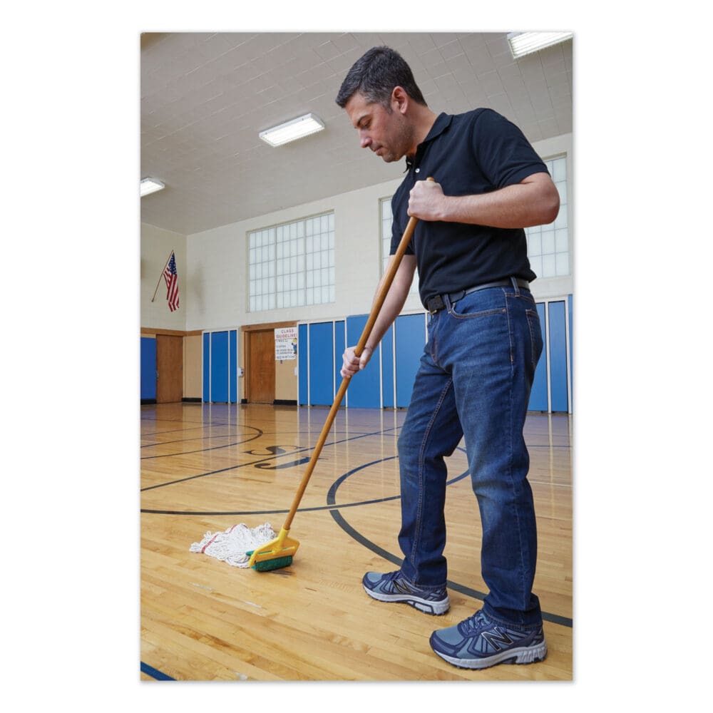 Invader Side-Gate Wood Wet-Mop Handle, 1" dia x 60", Natural, 12/Carton - Image 4