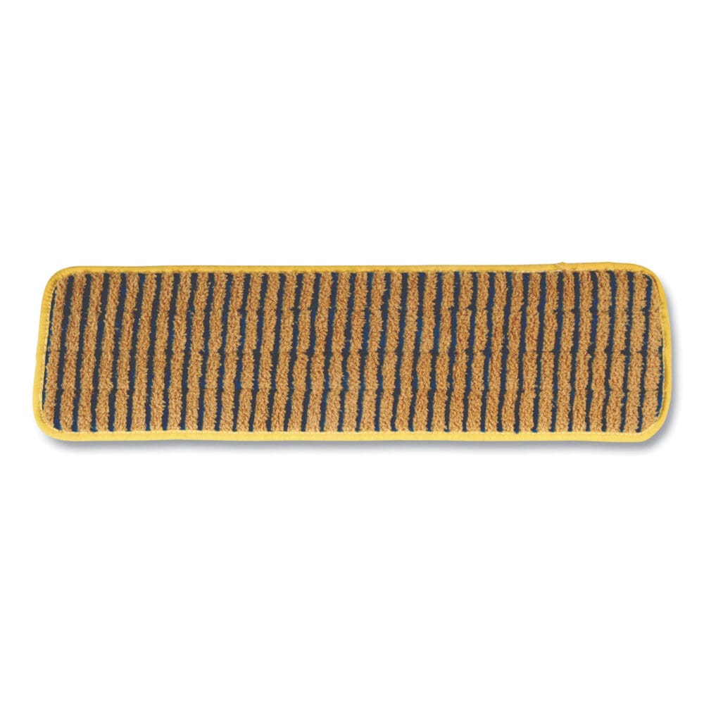 Microfiber Scrubber Pad, Vertical Polyprolene Stripes, 18", Yellow, 6/Carton - Image 3