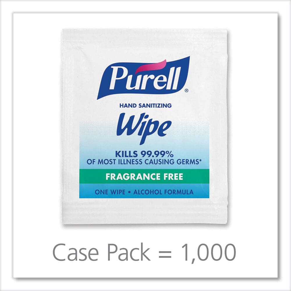 Premoistened Sanitizing Hand Wipes, Individually Wrapped, 5 x 7, Unscented, White, 1,000/Carton - Image 7