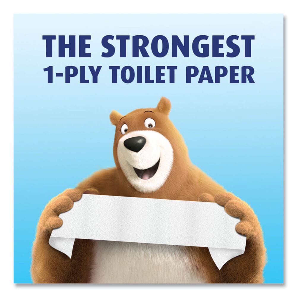 Essentials Strong Bathroom Tissue, Septic Safe, 1-Ply, White, 451/Roll,12 Rolls/Pack - Image 3
