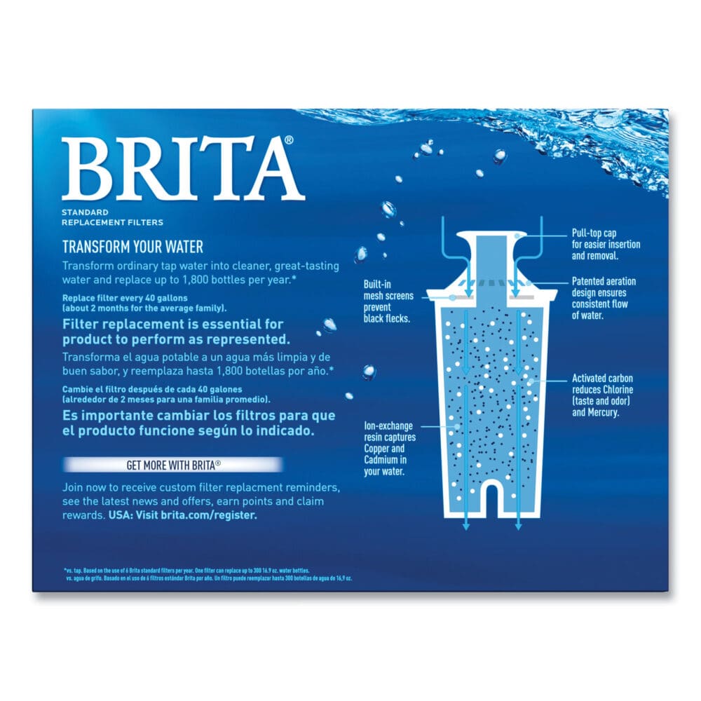 Water Filter Pitcher Advanced Replacement Filters, 3/Pack, 8 Packs/Carton - Image 6