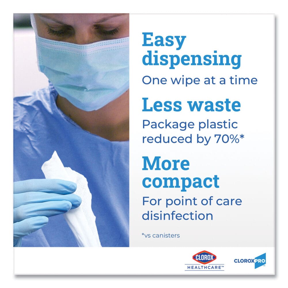 VersaSure Cleaner Disinfectant Wipes, 1-Ply, 12 x 12, Fragranced, White, 110/Pouch - Image 4