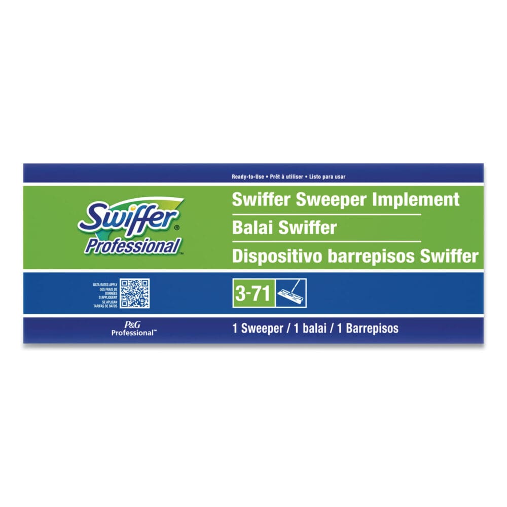 Sweeper Mop, 10 x 4.8 White Cloth Head, 46" Green/Silver Aluminum/Plastic Handle - Image 5