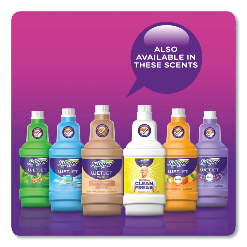 WetJet System Cleaning-Solution Refill, Original Scent, 1.25 L Bottle, 4/Carton - Image 6