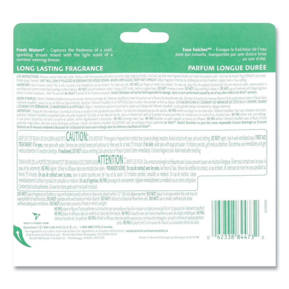 Scented Oil Refill, Fresh Waters, 0.67 oz, 3/Pack, 6 Packs/Carton - Image 5