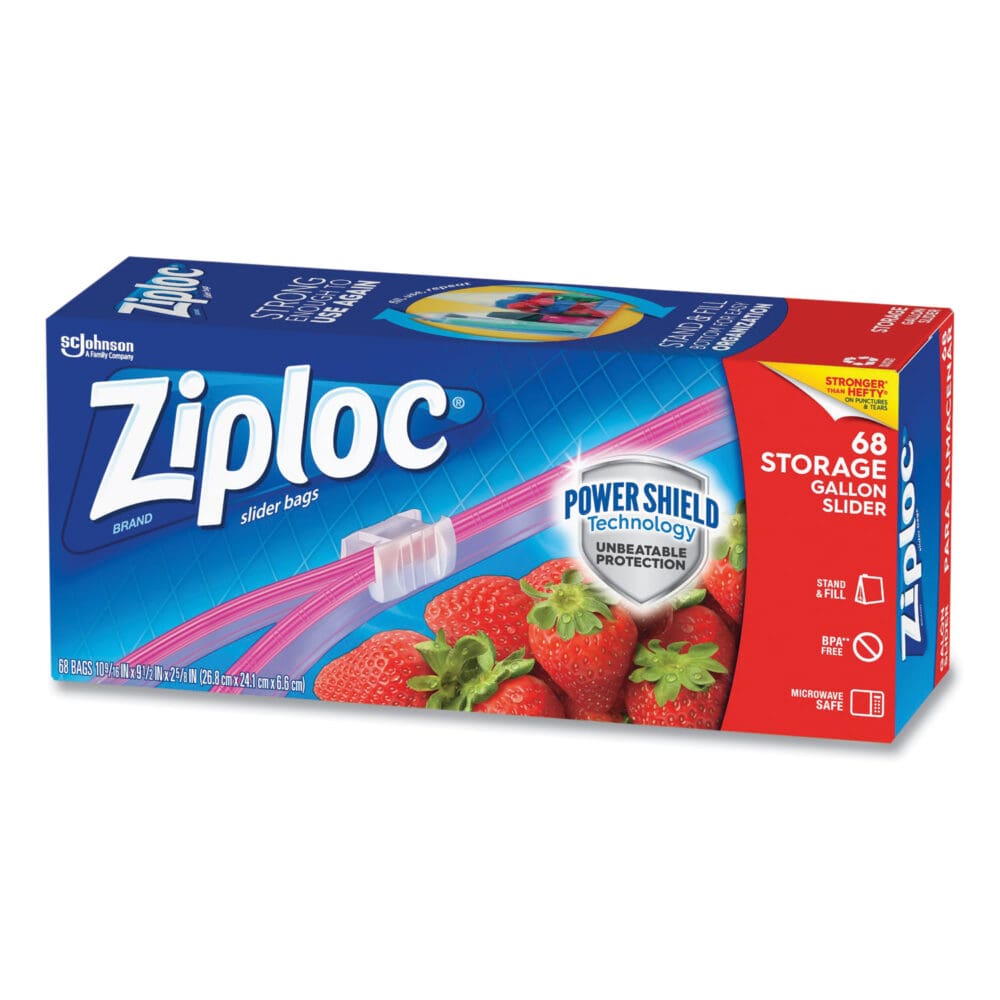 Slider Storage Bags, 1 gal, 9.5" x 10.56", Clear, 9/Carton - Image 3