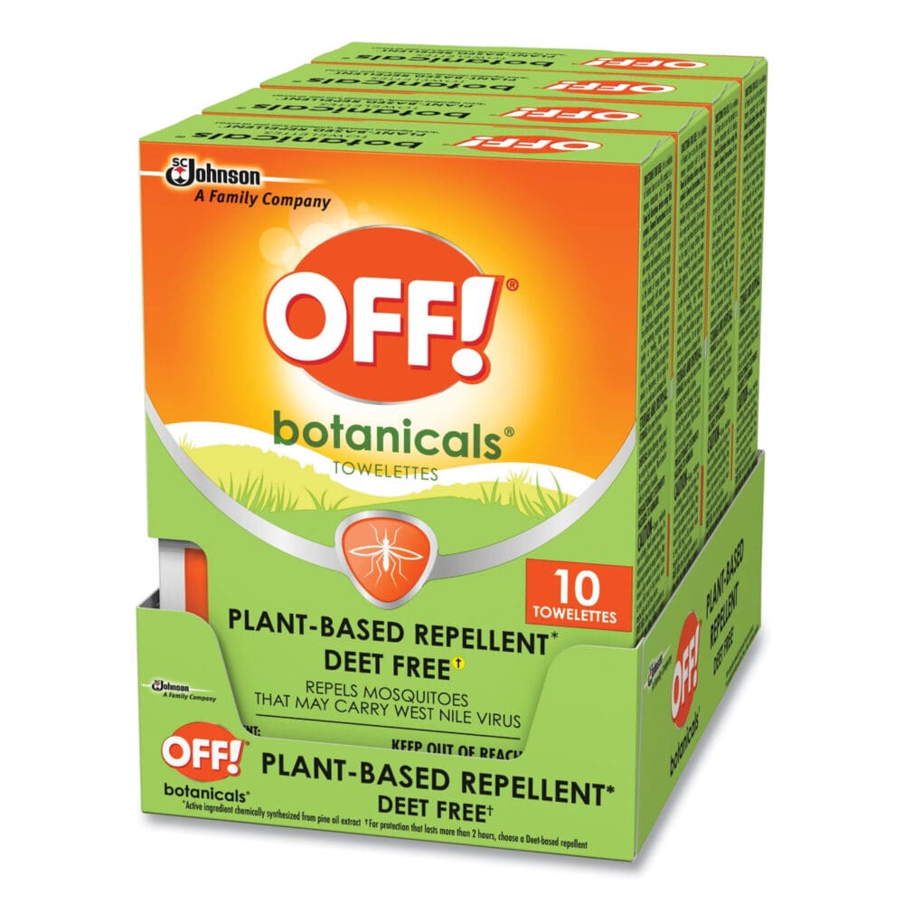 Botanicals Insect Repellant, Box, 10 Wipes/Pack, 8 Packs/Carton - Image 2