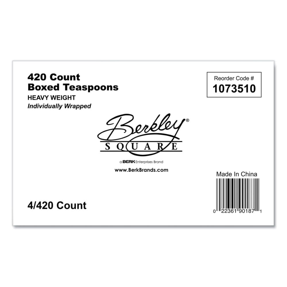 Elegant Dinnerware Heavyweight Cutlery, Individually Wrapped, Teaspoon, White, 420/Box - Image 2