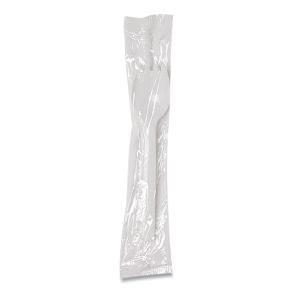 Individually Wrapped Mediumweight Polystyrene Cutlery, Spork, White, 1,000/Carton - Image 2