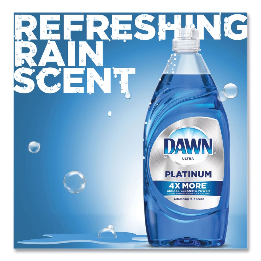 Platinum Liquid Dish Detergent, Refreshing Rain Scent, (3) 24 oz Bottles Plus (2) Sponges/Carton - Image 5