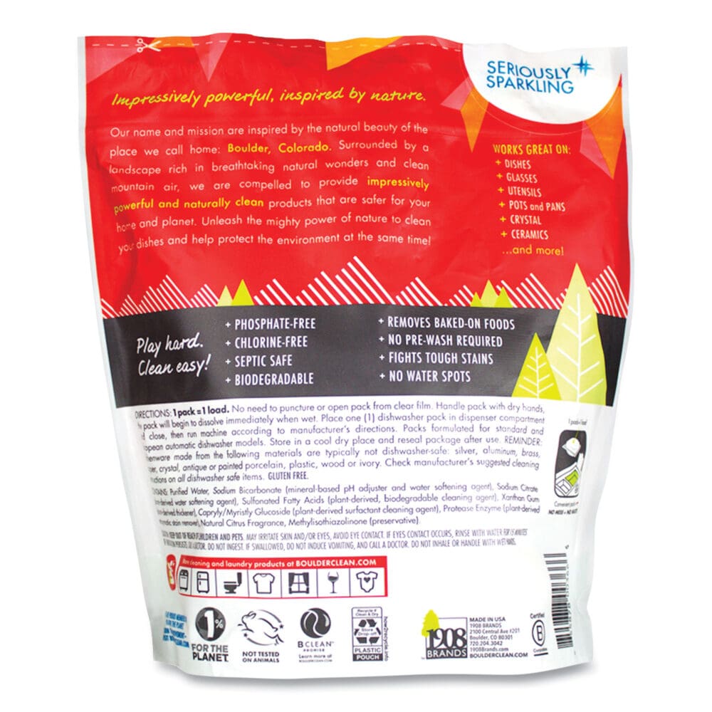 Dishwasher Detergent Power Packs, Citrus Zest, 48 Tab Pouch, 6/Carton - Image 9