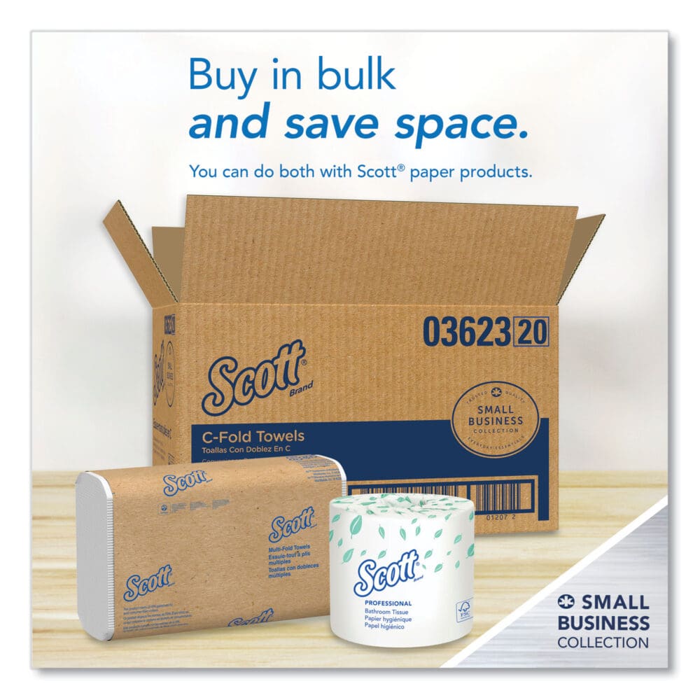 Essential C-Fold Towels for Business, Convenience Pack, 1-Ply, 10.13 x 13.15, White, 200/Pack, 9 Packs/Carton - Image 7